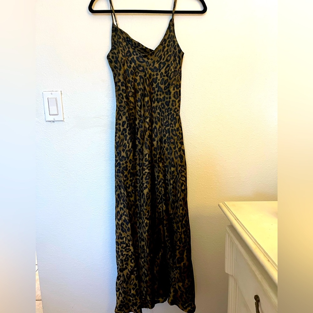 Zara leapord print slip dress